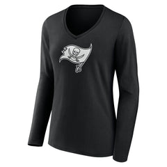 Tampa Bay Buccaneers Women's Personalized Name & Number Monochrome Long Sleeve V-Neck T-Shirt