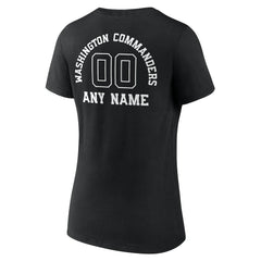 Washington Commanders Women's Personalized Name & Number Monochrome V-Neck T-Shirt