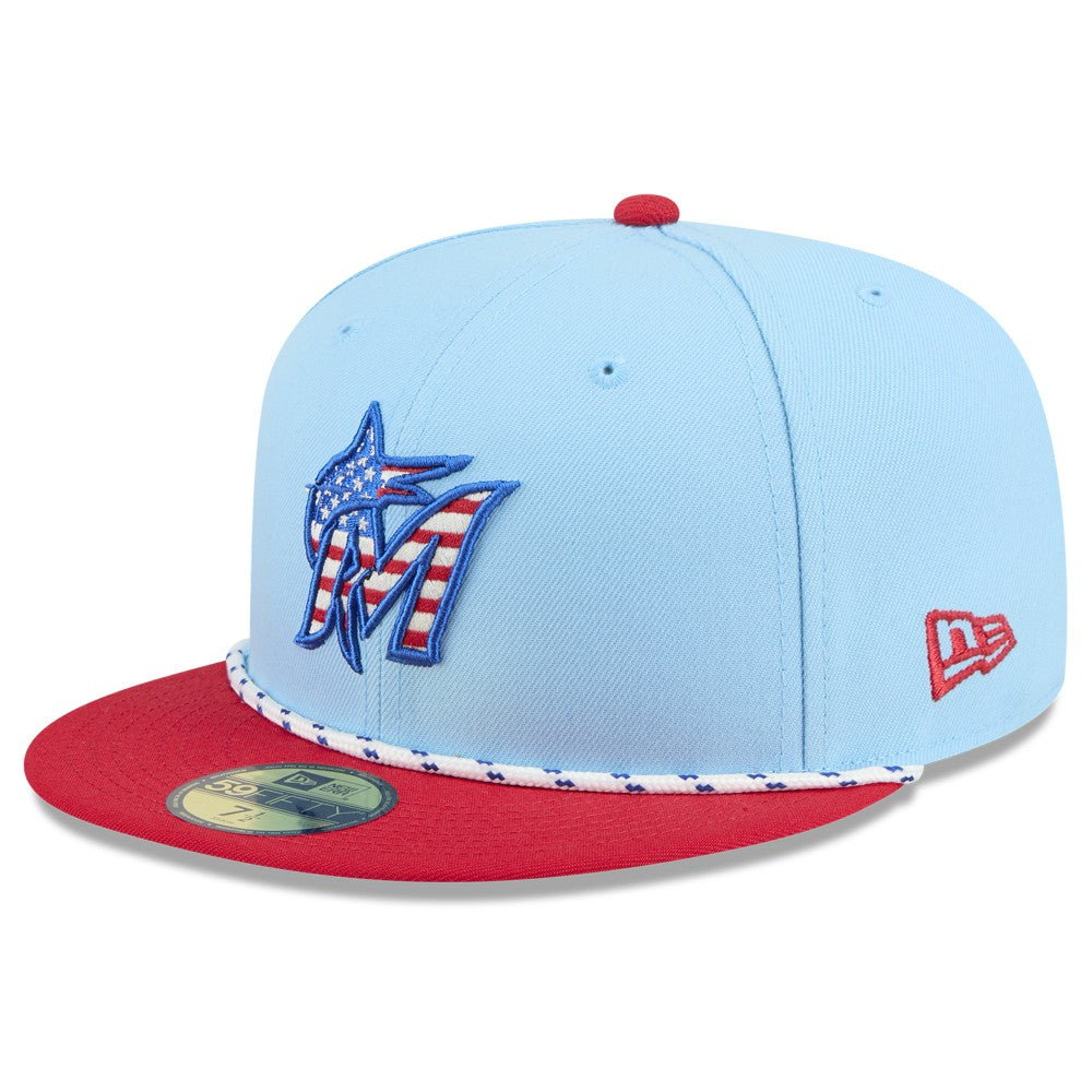Miami Marlins New Era 2025 Fourth of July 59FIFTY Fitted Hat | MLB Sale