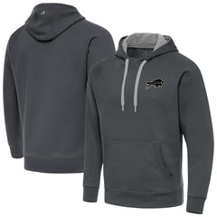 Buffalo Bills Antigua Brushed Carbon Victory Pullover Hoodie