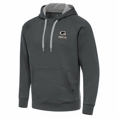 Green Bay Packers Antigua Brushed Carbon Victory Pullover Hoodie