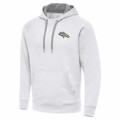 Denver Broncos Antigua Brushed Carbon Victory Pullover Hoodie