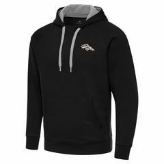 Denver Broncos Antigua Brushed Carbon Victory Pullover Hoodie