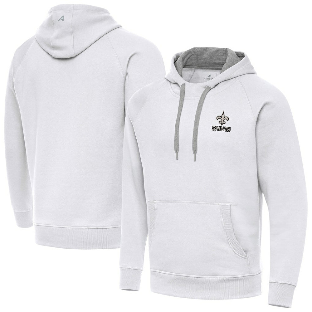 New Orleans Saints Antigua Brushed Carbon Victory Pullover Hoodie
