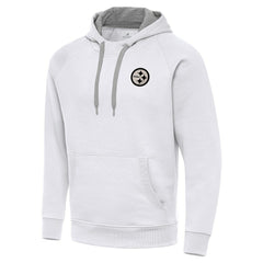 Pittsburgh Steelers Antigua Brushed Carbon Victory Pullover Hoodie