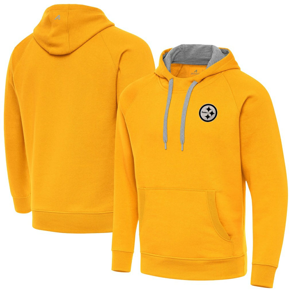 Pittsburgh Steelers Antigua Brushed Carbon Victory Pullover Hoodie