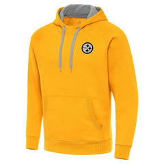 Pittsburgh Steelers Antigua Brushed Carbon Victory Pullover Hoodie