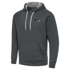 Seattle Seahawks Antigua Brushed Carbon Victory Pullover Hoodie