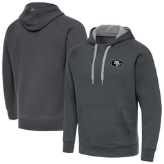 San Francisco 49ers Antigua Brushed Carbon Victory Pullover Hoodie