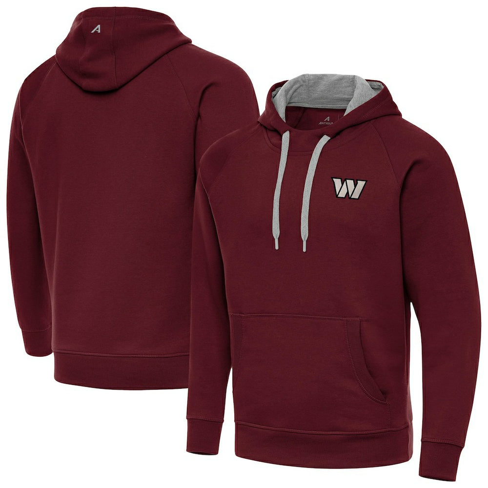 Washington Commanders Antigua Brushed Carbon Victory Pullover Hoodie