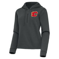 Calgary Flames Antigua Women's Contemporary Quarter-Zip Hoodie Sale