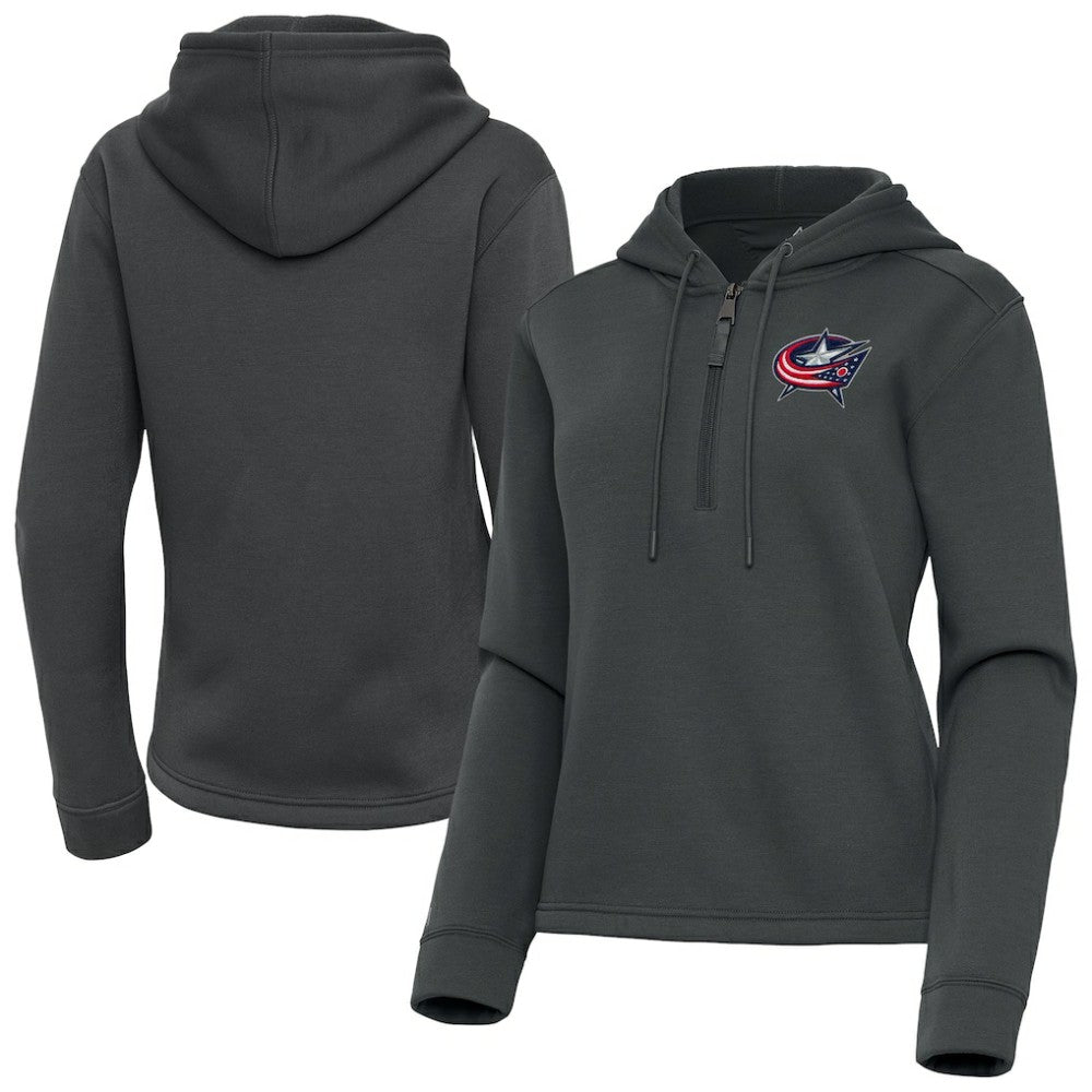Columbus Blue Jackets Antigua Women's Contemporary Quarter-Zip Hoodie Outlet