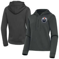 Edmonton Oilers Antigua Women's Contemporary Quarter-Zip Hoodie Outlet