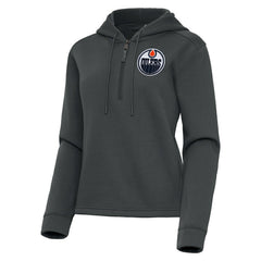 Edmonton Oilers Antigua Women's Contemporary Quarter-Zip Hoodie Outlet