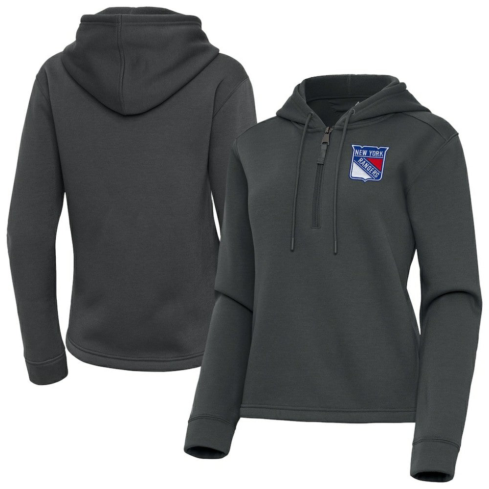 New York Rangers Antigua Women's Contemporary Quarter-Zip Hoodie Online