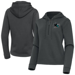 San Jose Sharks Antigua Women's Contemporary Quarter-Zip Hoodie For Sale