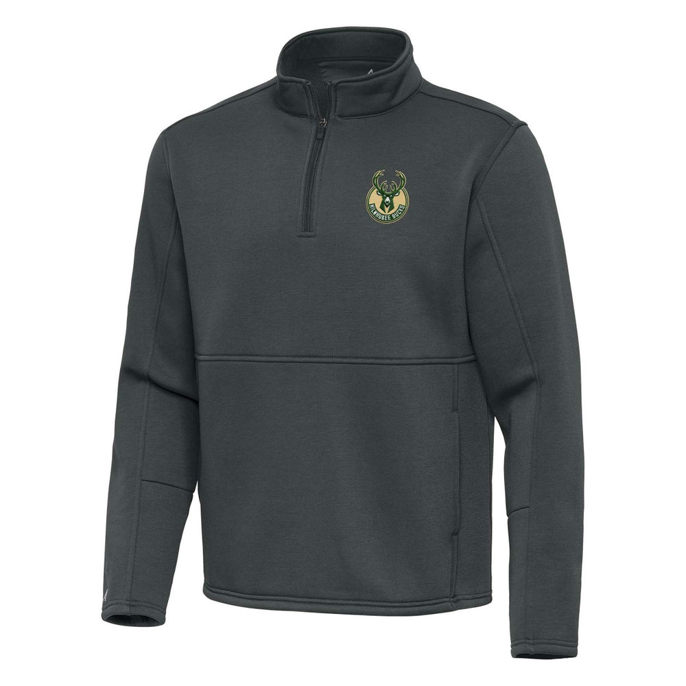 Milwaukee Bucks Antigua Twist Quarter-Zip Pullover Top - Pewter for sale Online