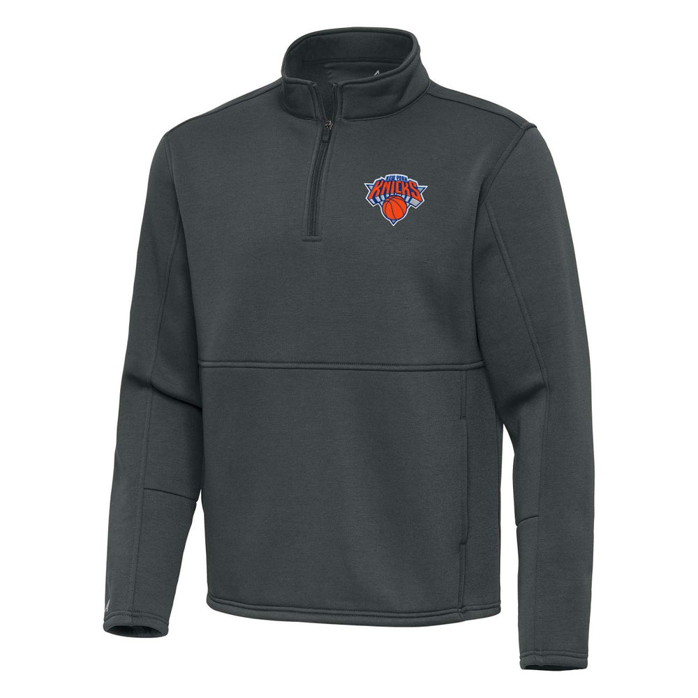 New York Knicks Antigua Twist Quarter-Zip Pullover Top - Pewter shop On Sale