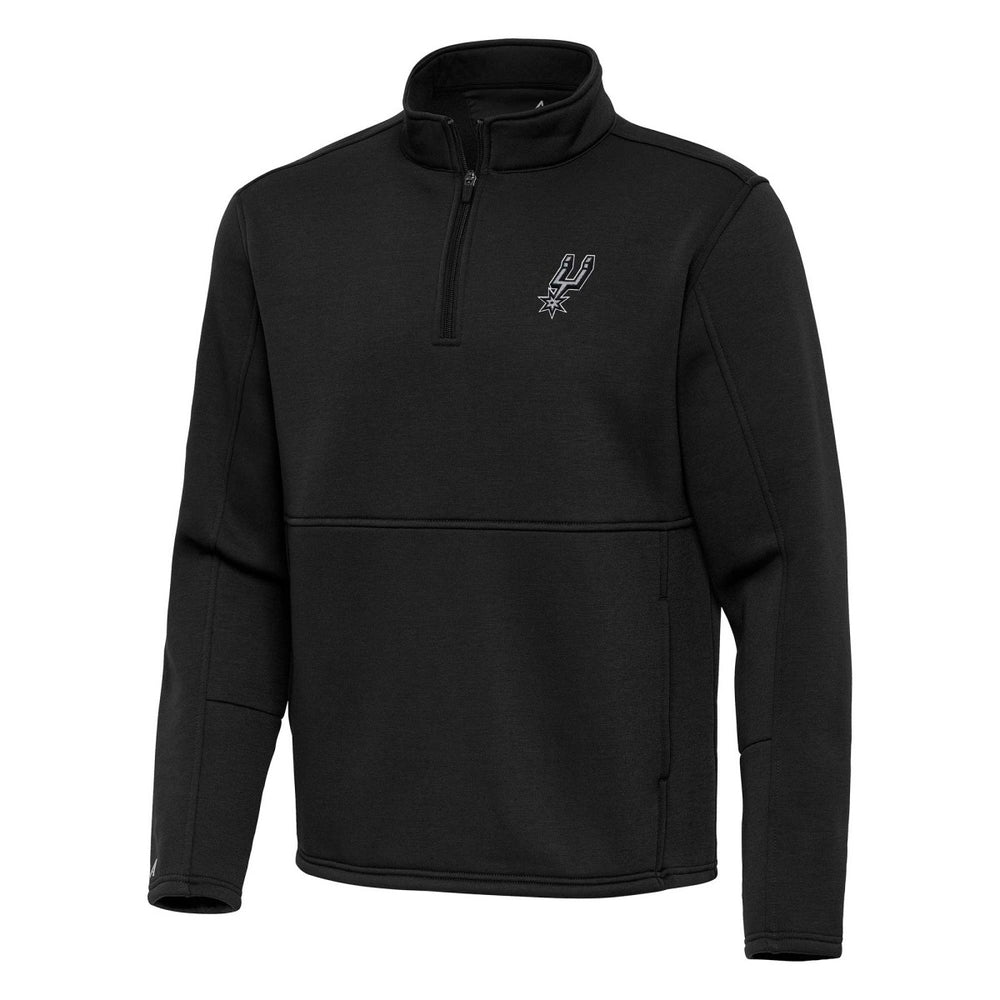 San Antonio Spurs Antigua Twist Quarter-Zip Pullover Top - Black on sale For Sale