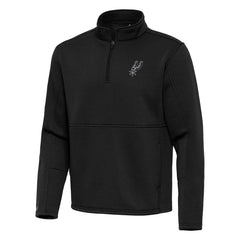 San Antonio Spurs Antigua Twist Quarter-Zip Pullover Top - Black on sale For Sale