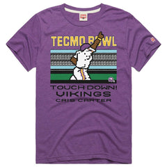 Minnesota Vikings Cris Carter Homage Unisex Tecmo Bowl Retired Player Graphic Tri-Blend T-Shirt