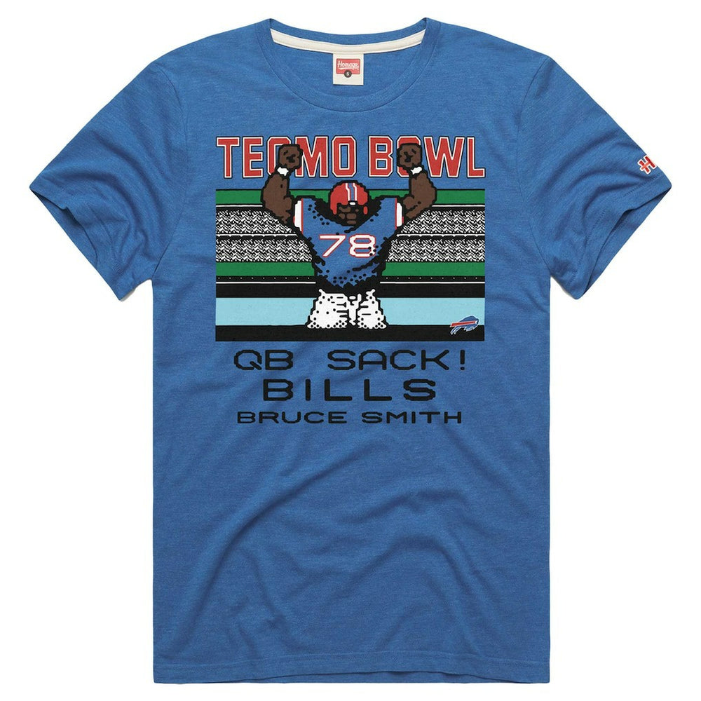 Buffalo Bills Bruce Smith Homage Unisex Tecmo Bowl Retired Player Graphic Tri-Blend T-Shirt