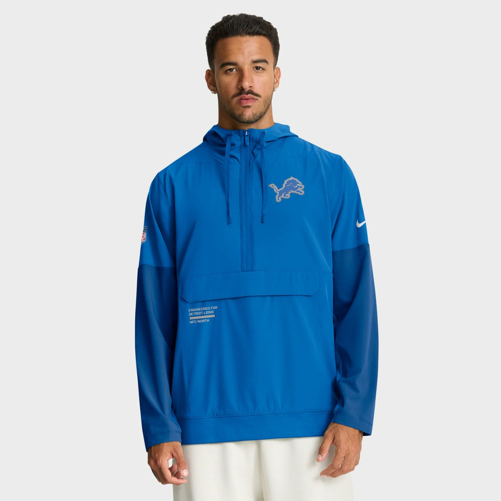 Detroit Lions Nike Sideline Anorak Half-Zip Hoodie Jacket