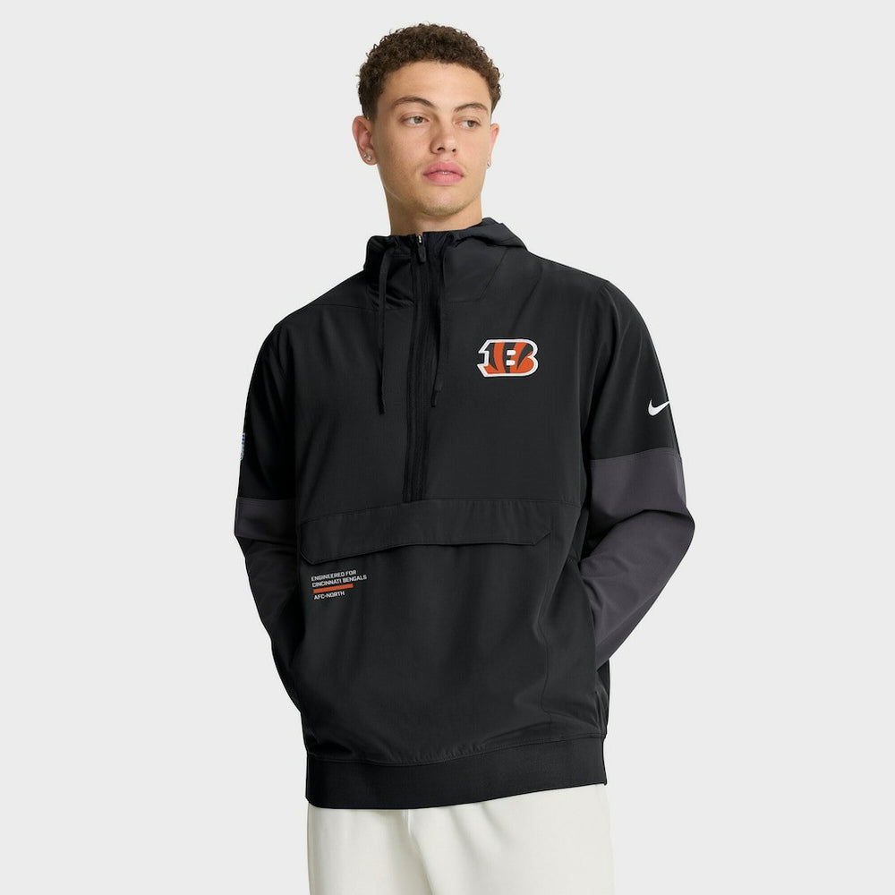 Cincinnati Bengals Nike Sideline Anorak Half-Zip Hoodie Jacket