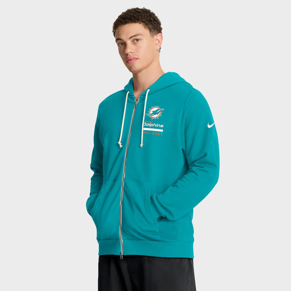 Miami Dolphins Nike Sideline Standard Issue Utility Player Dri-FIT Full-Zip Hoodie
