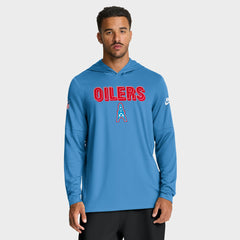 Tennessee Titans Nike Sideline Oilers Throwback Dri-FIT Long Sleeve Hoodie T-Shirt