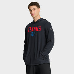 Houston Texans Nike Sideline Pass Accuracy Dri-FIT Long Sleeve Hoodie T-Shirt