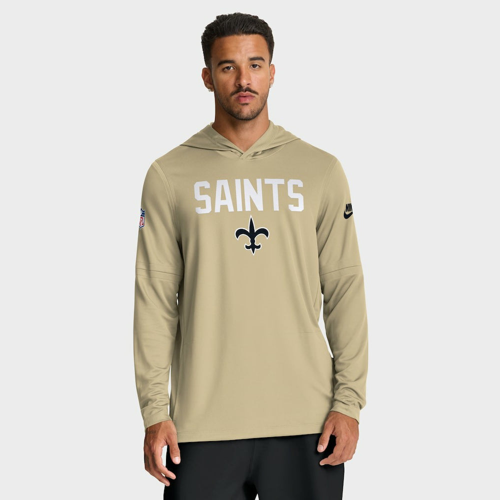 New Orleans Saints Nike Sideline Pass Accuracy Dri-FIT Long Sleeve Hoodie T-Shirt