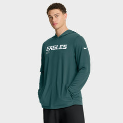 Philadelphia Eagles Nike Sideline Pure Fury Performance Long Sleeve Hoodie T-Shirt