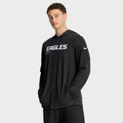 Philadelphia Eagles Nike Sideline Pure Fury Performance Long Sleeve Hoodie T-Shirt