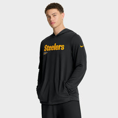 Pittsburgh Steelers Nike Sideline Pure Fury Performance Long Sleeve Hoodie T-Shirt