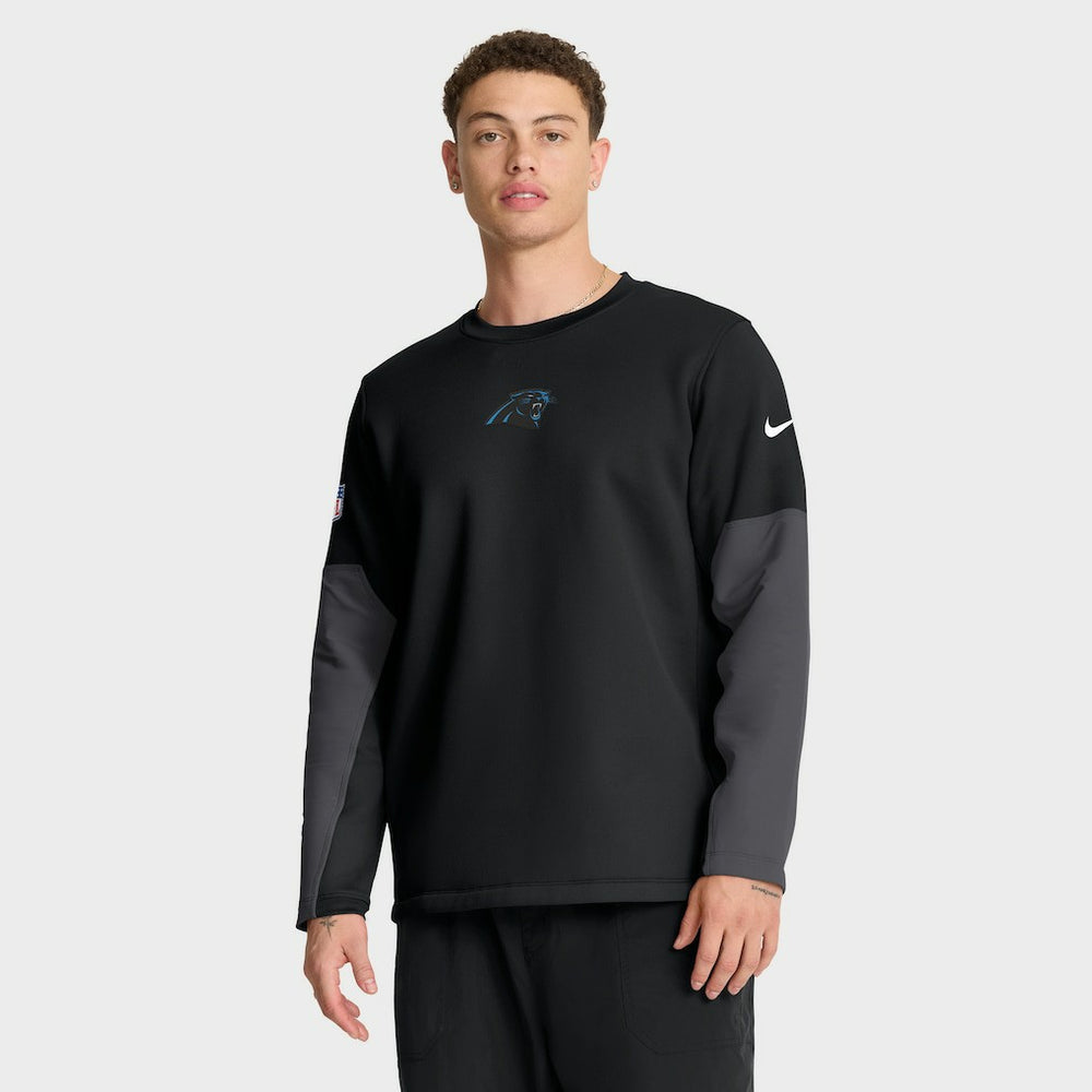 Carolina Panthers Nike Sideline Coach Therma-FIT Long Sleeve T-Shirt
