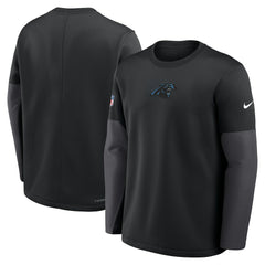 Carolina Panthers Nike Sideline Coach Therma-FIT Long Sleeve T-Shirt