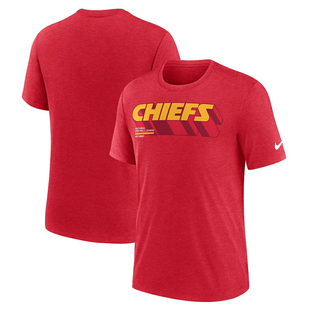 Kansas City Chiefs Nike Long Pass Tri-Blend T-Shirt