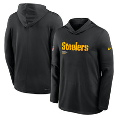 Pittsburgh Steelers Nike Big & Tall Sideline Dri-FIT Long Sleeve Hoodie T-Shirt