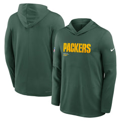 Green Bay Packers Nike Big & Tall Sideline Dri-FIT Long Sleeve Hoodie T-Shirt