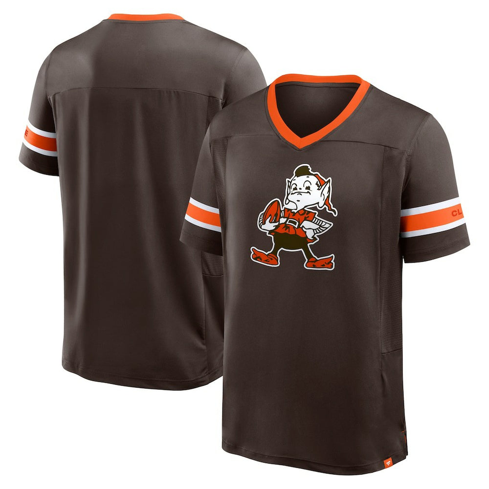 Cleveland Browns Fanatics Hometown Premium Hashmark V-Neck T-Shirt