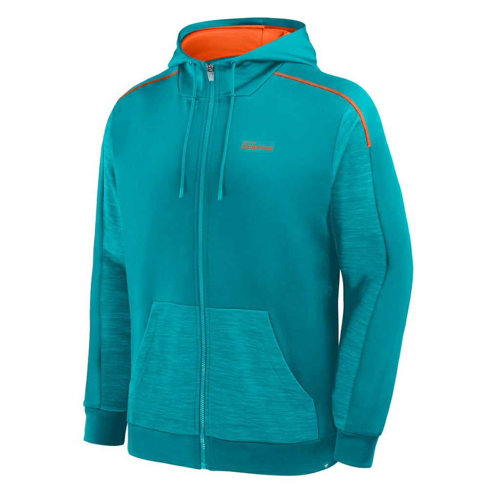 Miami Dolphins Fanatics Checkdown Pass Full-Zip Hoodie