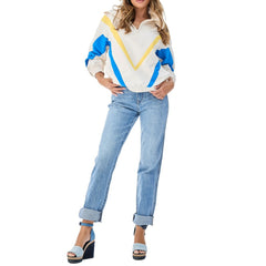 Golden State Warriors Terez Women's Retro Chevron Ripstop Quarter-Zip Windbreaker Jacket sale On Sale