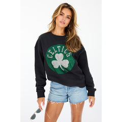 Boston Celtics Terez Women's Gemstone Logo Pullover Sweatshirt On Sale