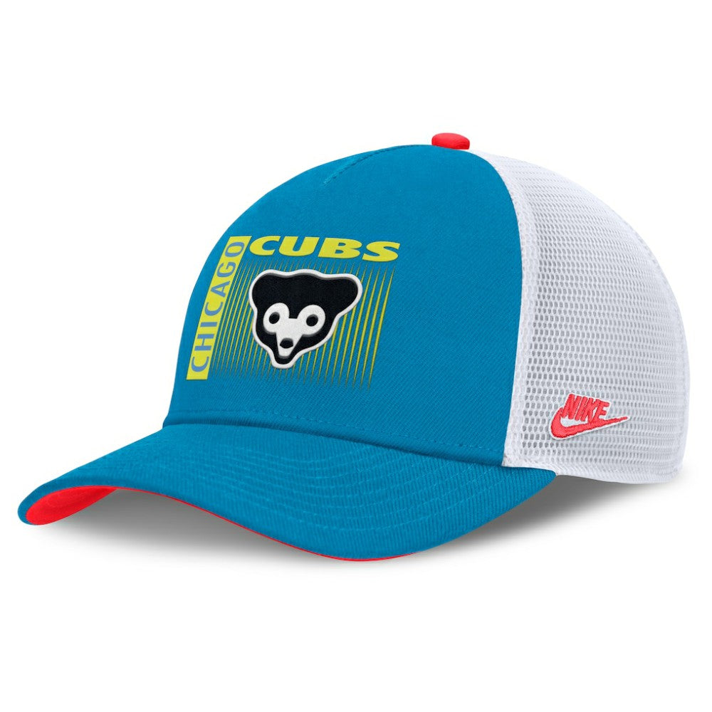 Chicago Cubs Nike Neon 90s Rise Structured Performance Adjustable Trucker Hat | MLB New