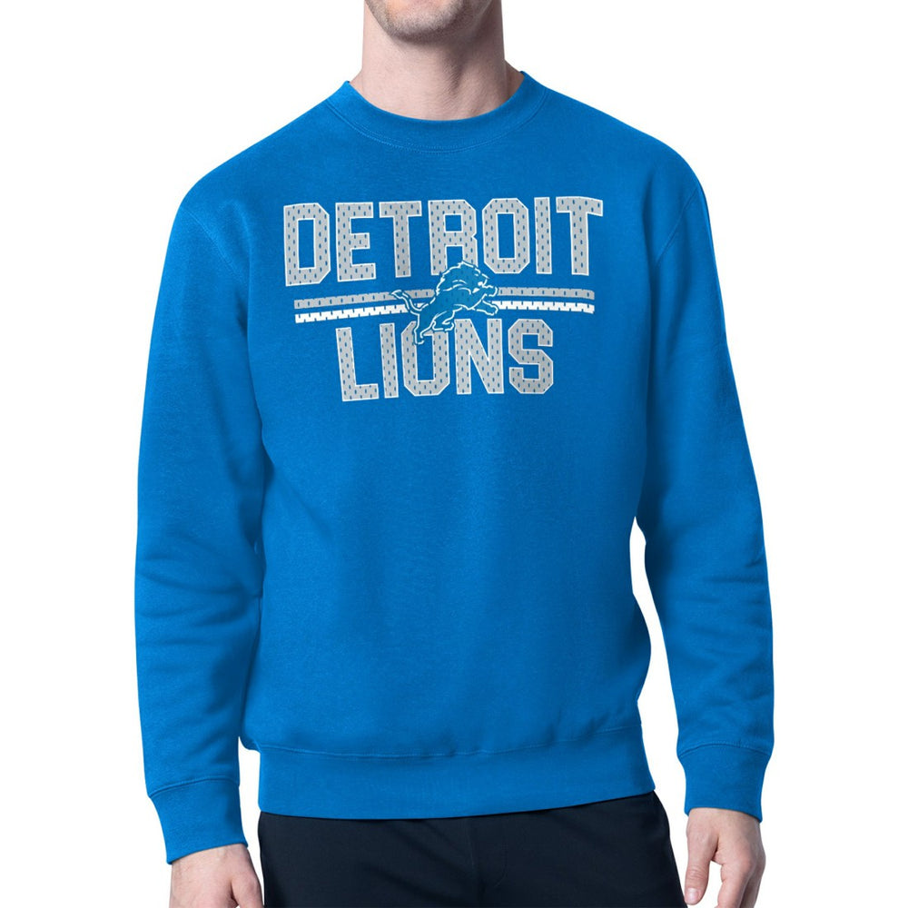 Detroit Lions Starter Mesh Look Retro Team Logo Pullover Sweatshirt