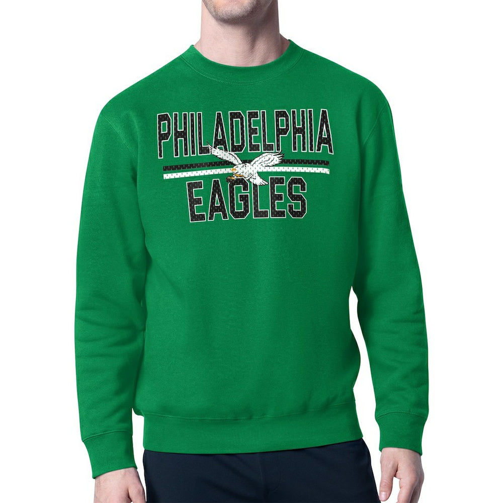 Philadelphia Eagles Starter Mesh Look Retro Logo Pullover Sweatshirt