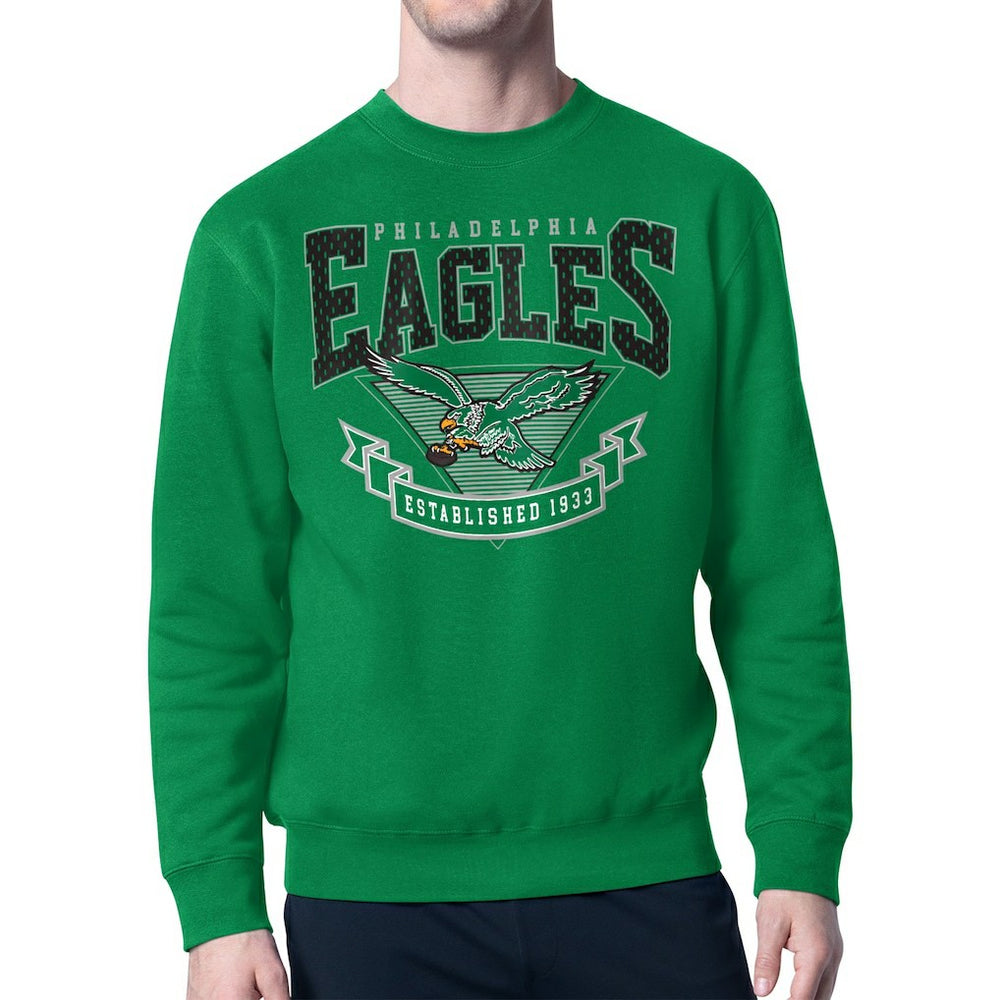 Philadelphia Eagles Starter Team Retro Logo Fleece Tri-Blend Pullover Hoodie