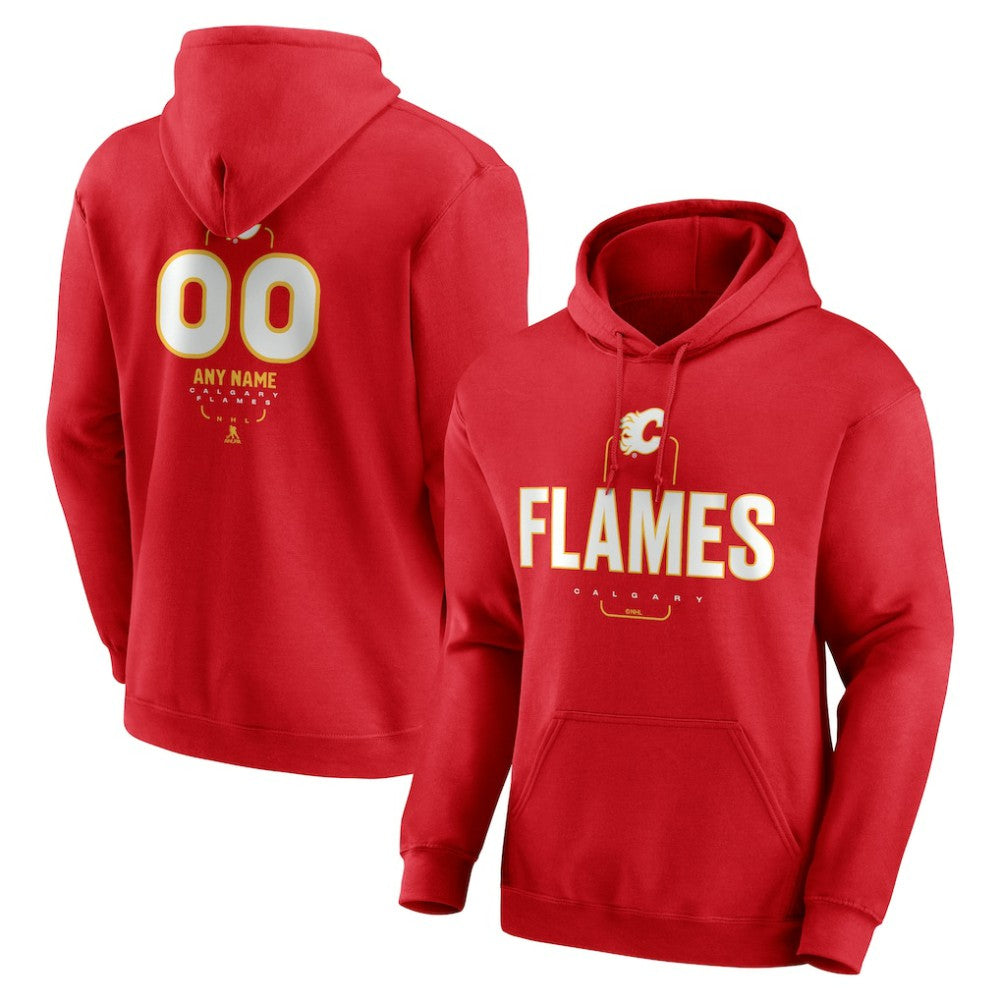 Calgary Flames Personalized Name & Number Midfielder Pullover Hoodie Online