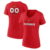 Chicago Blackhawks Women's Personalized Name & Number Midfielder V-Neck T-Shirt For Sale